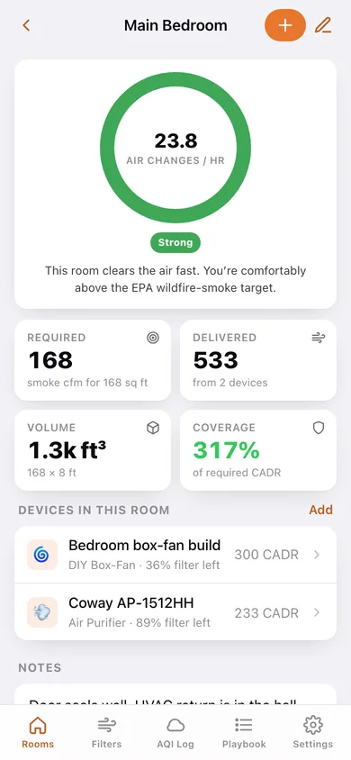 CleanRoom web app — screen 2
