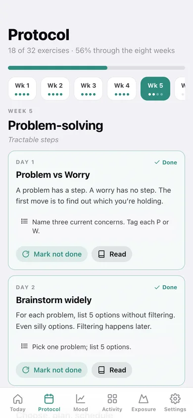 Clearmind web app — screen 2