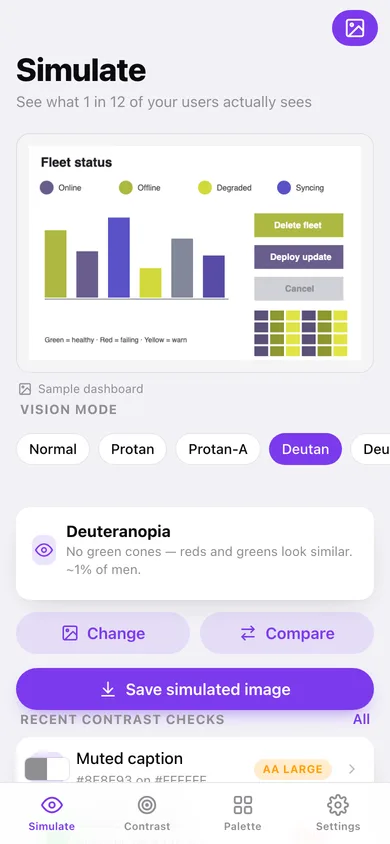 Color Truth web app — screen 1