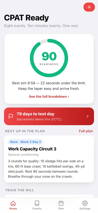 CPAT Ready web app — screen 1