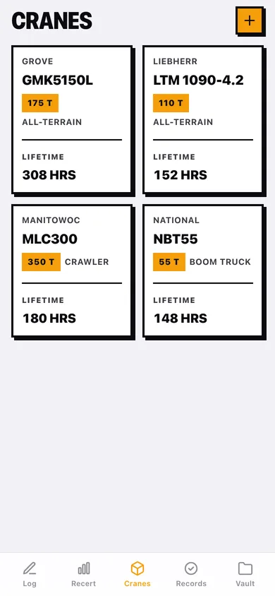 CraneLog web app — screen 3