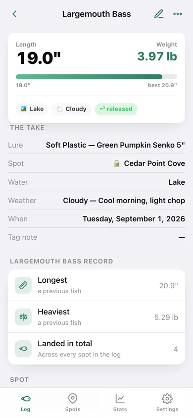 Creel web app — screen 2