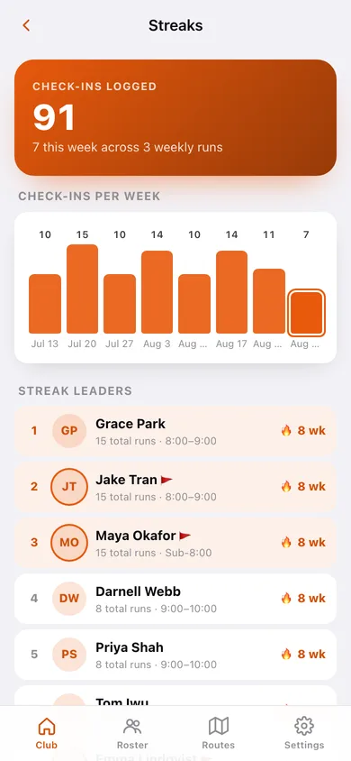 Crewrun web app — screen 3