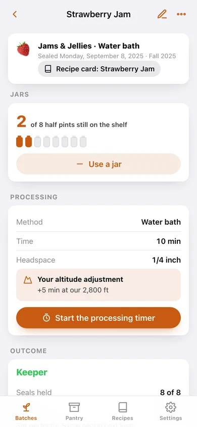 CropJar web app — screen 2