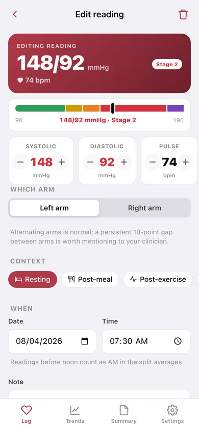 Cuffbook web app — screen 2