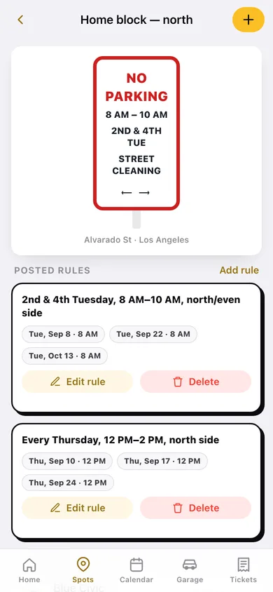 CurbDay web app — screen 2