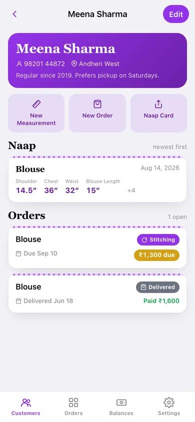 Darzi web app — screen 2