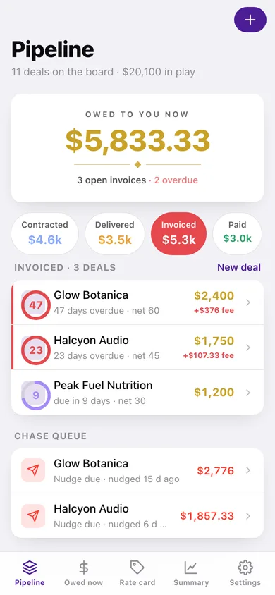 DealChase web app — screen 1
