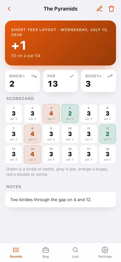 Hyzerlog web app — screen 2