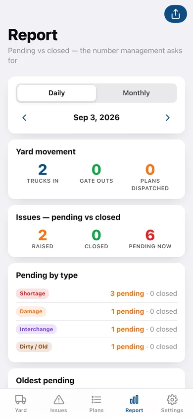 DockLedger web app — screen 3