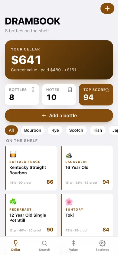 Drambook web app — screen 1