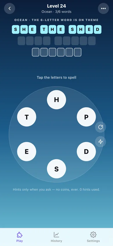 Driftword web app — screen 2