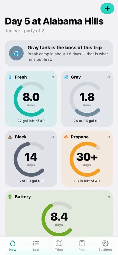 DryDays web app — screen 1