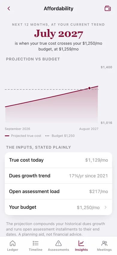 DuesWatch web app — screen 3