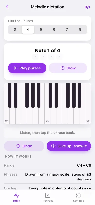 Earsharp web app — screen 3