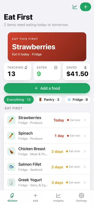 Eat First web app — screen 1