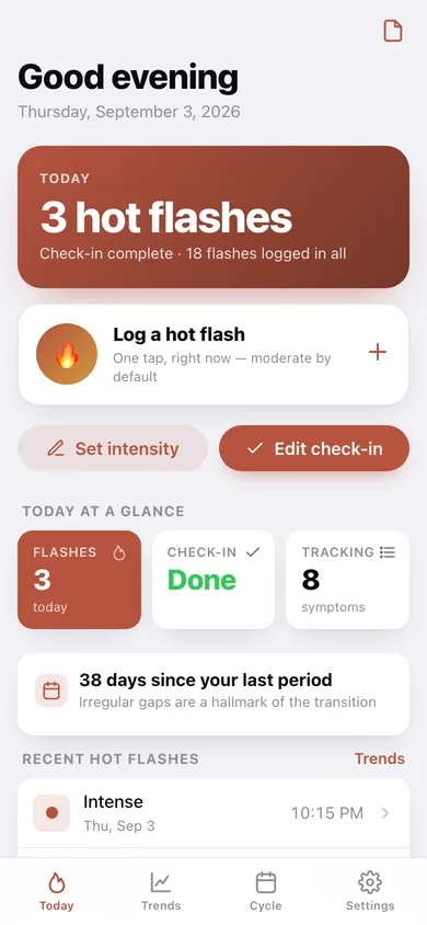Ember Log web app — screen 1