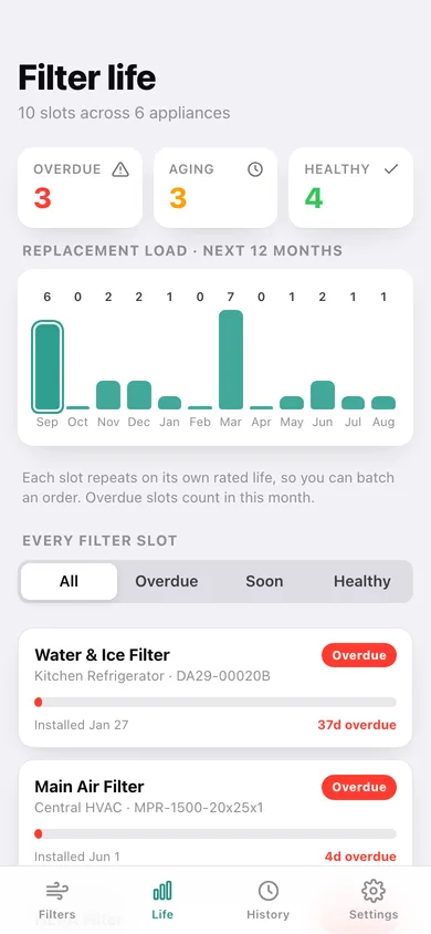Filterfresh web app — screen 2
