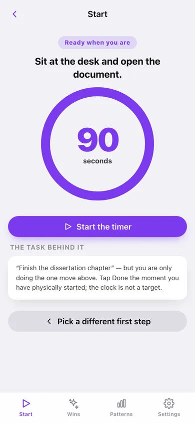 First Step web app — screen 3