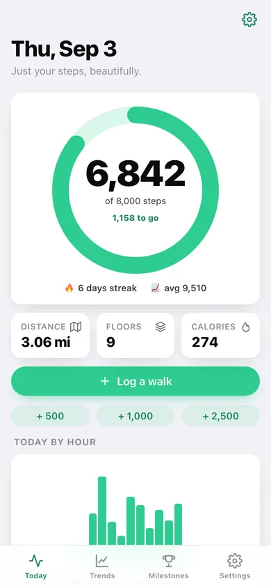 Footfall web app — screen 1