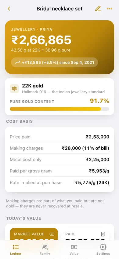 Goldbook web app — screen 2