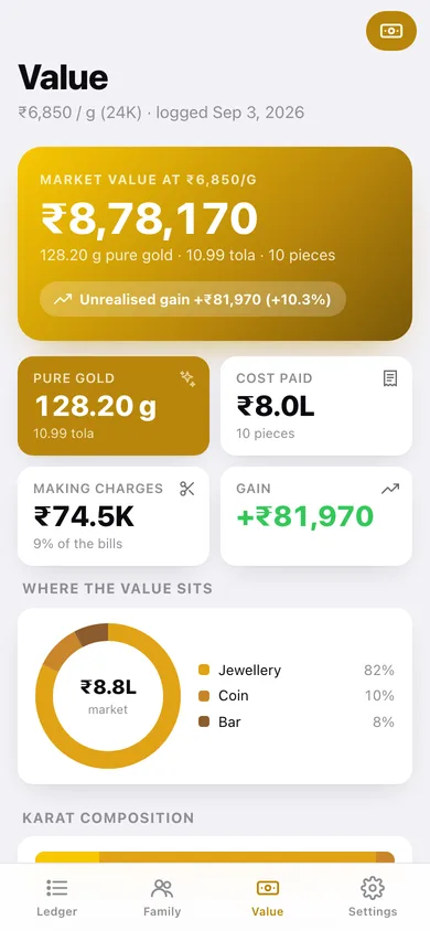 Goldbook web app — screen 3