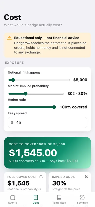 Hedgerow web app — screen 3