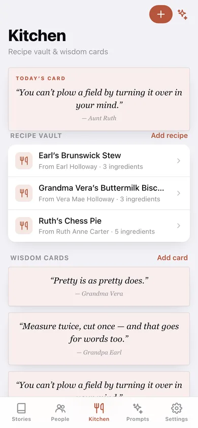Heirloom web app — screen 3
