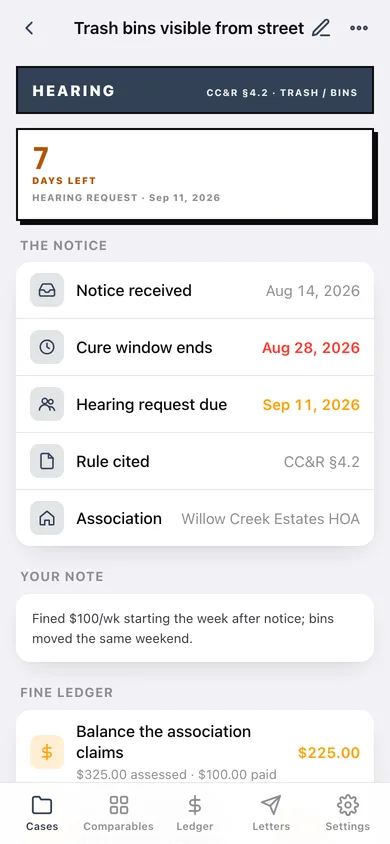 HOA File web app — screen 2