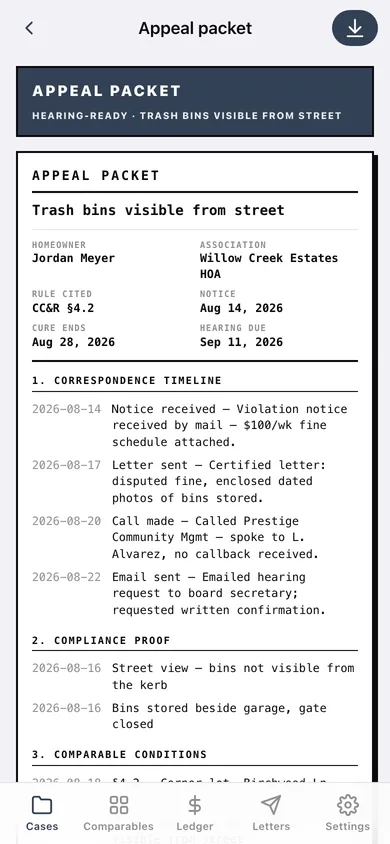 HOA File web app — screen 3