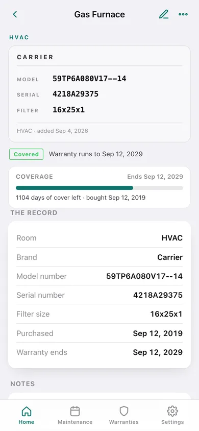Homewarden web app — screen 2