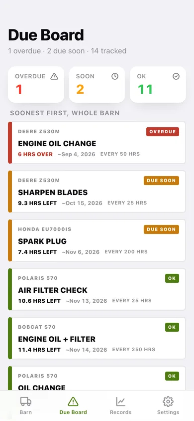 Hourbook web app — screen 3