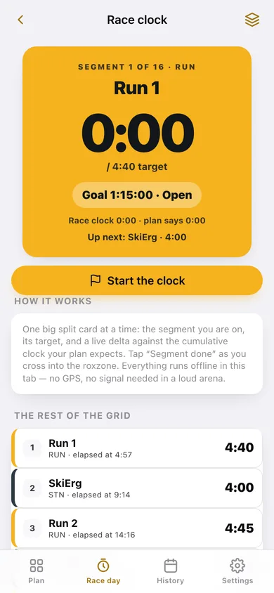 PaceGrid web app — screen 3