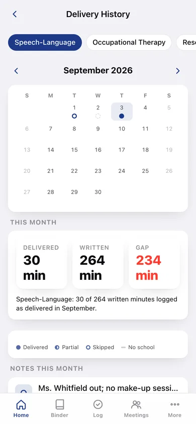 IEP Vault web app — screen 3