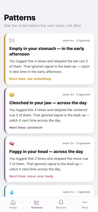 InnerSense web app — screen 3