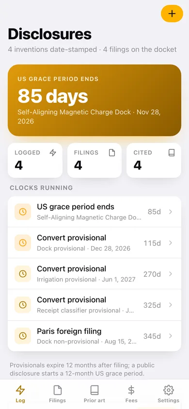Inventr web app — screen 1