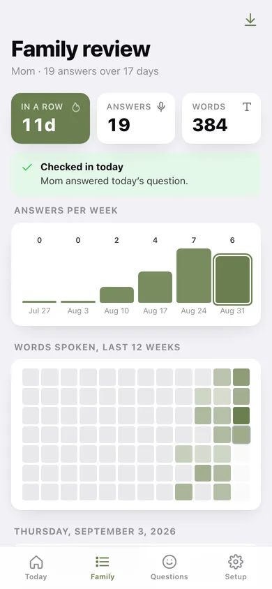 Kintalk web app — screen 2
