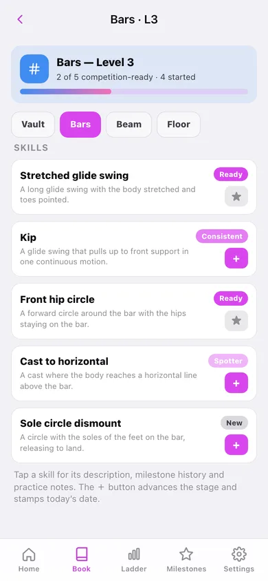 KipBook web app — screen 2
