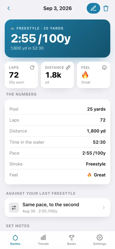 Lapcount web app — screen 2