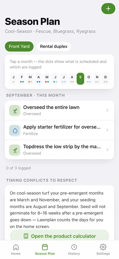 Lawnplan web app — screen 2