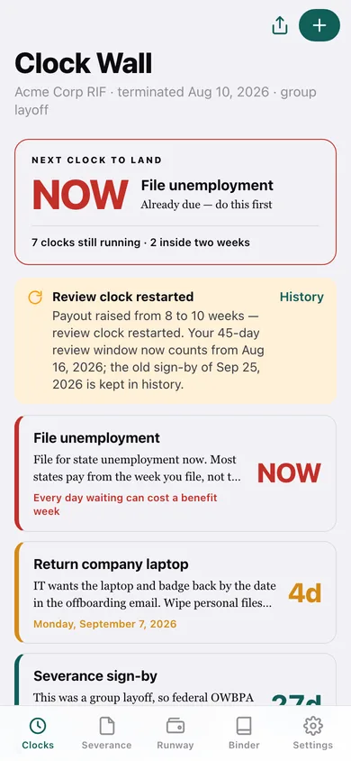 LayoffKit web app — screen 1