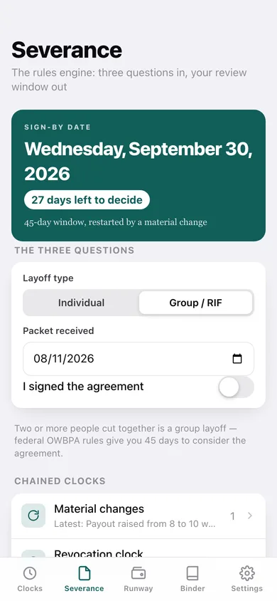 LayoffKit web app — screen 2