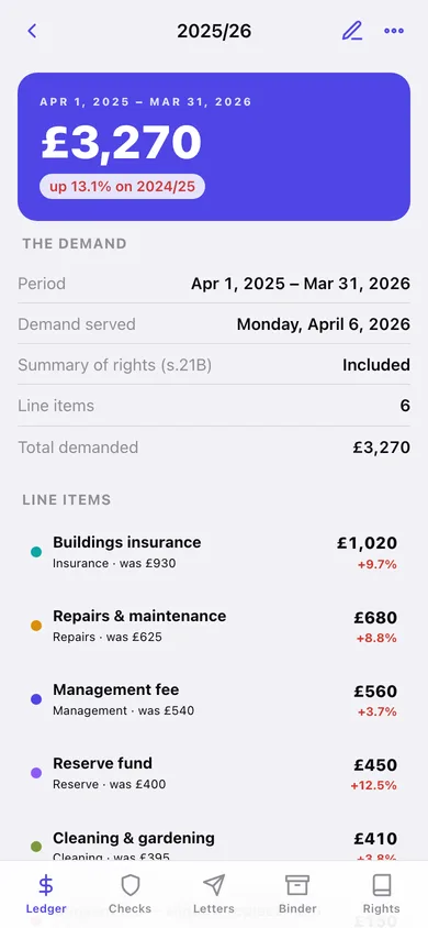LeaseCheck web app — screen 2