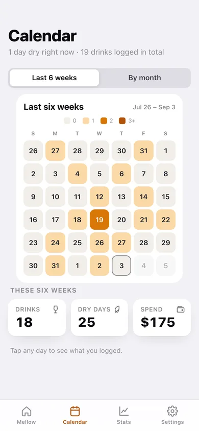 Mellow web app — screen 2