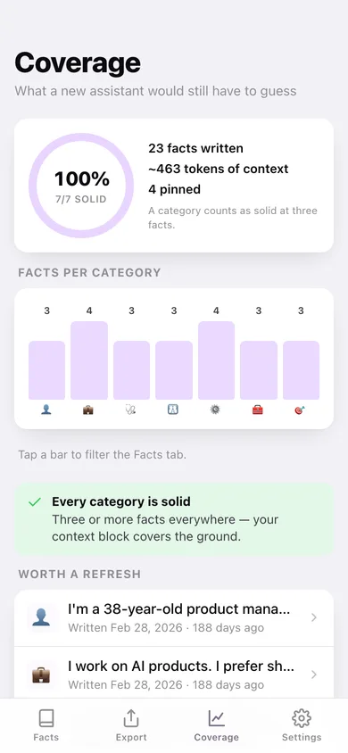 Memoirly web app — screen 3
