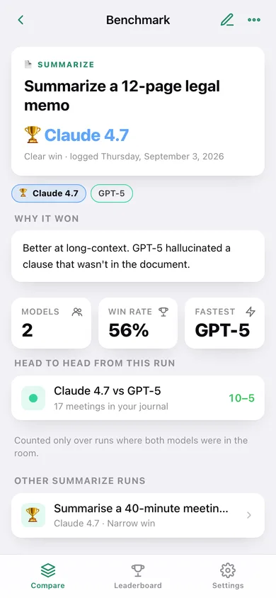 Modelpicker web app — screen 3