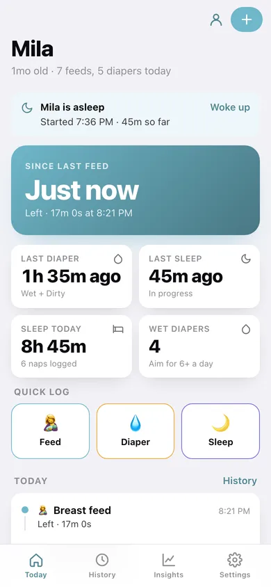 Nestling web app — screen 1
