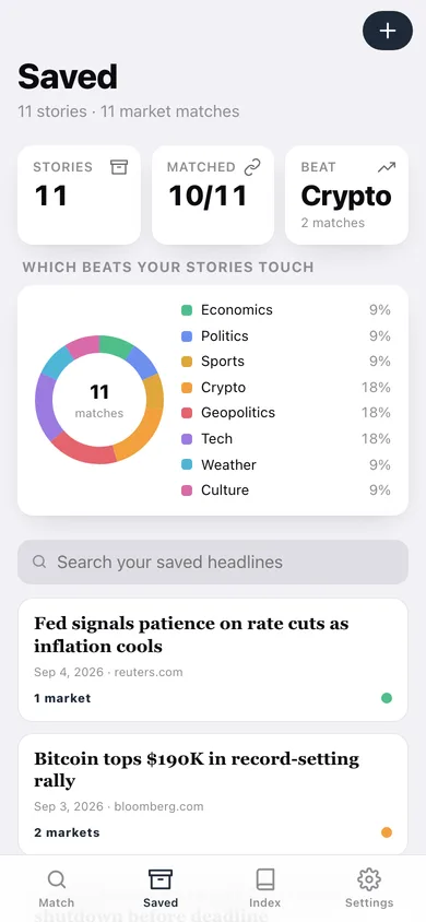 Newsedge web app — screen 2