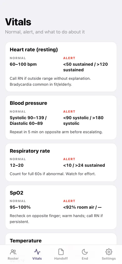 Nightshift web app — screen 2
