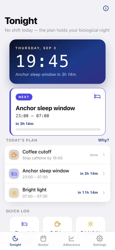 Nocta web app — screen 1